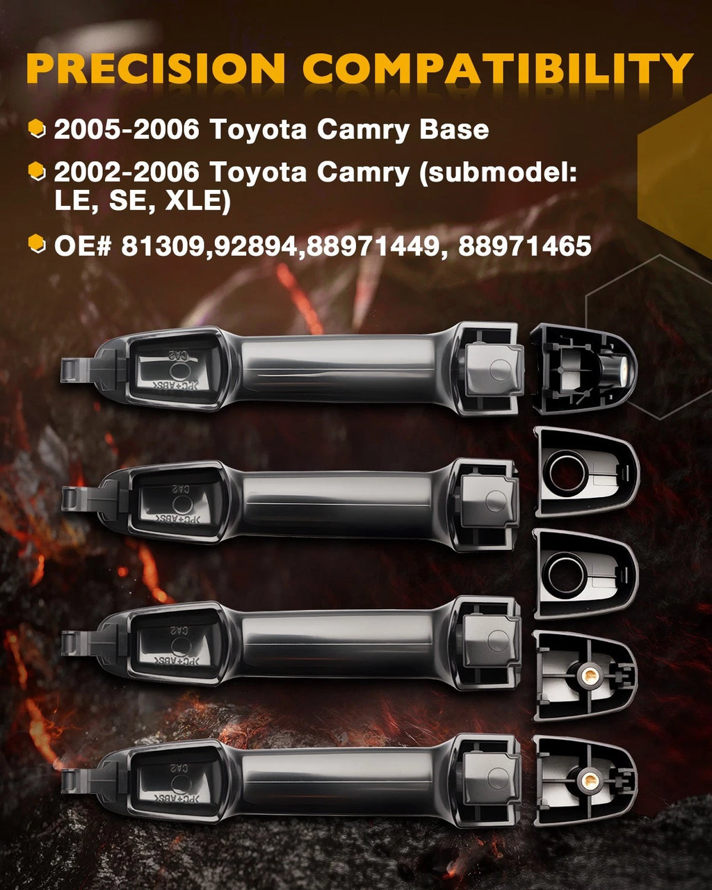 8X Door Handle Set for Toyota Camry (2002–2006) 69211AA020C0 83913