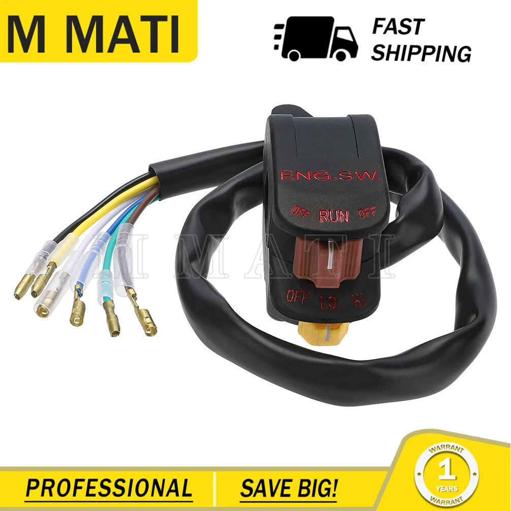 Left Handlebar Run Switch for Honda (35200-958-013, 35200-958-681, 35200-943-680)