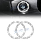 2x Push Start Button Bling Ignition Ring Sticker for Toyota (2014–2016)