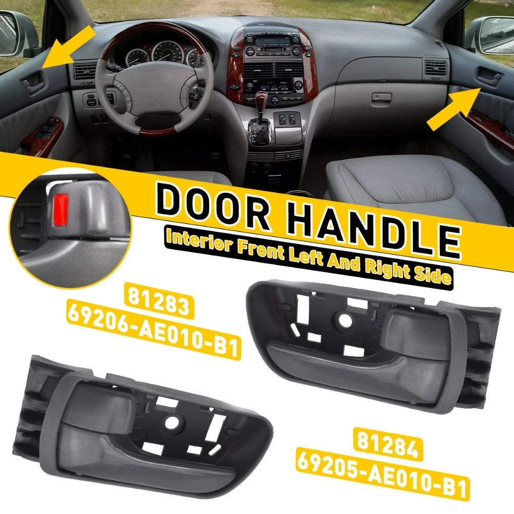 2X Front Interior Gray Door Handle for Toyota Sienna (2004–2010)