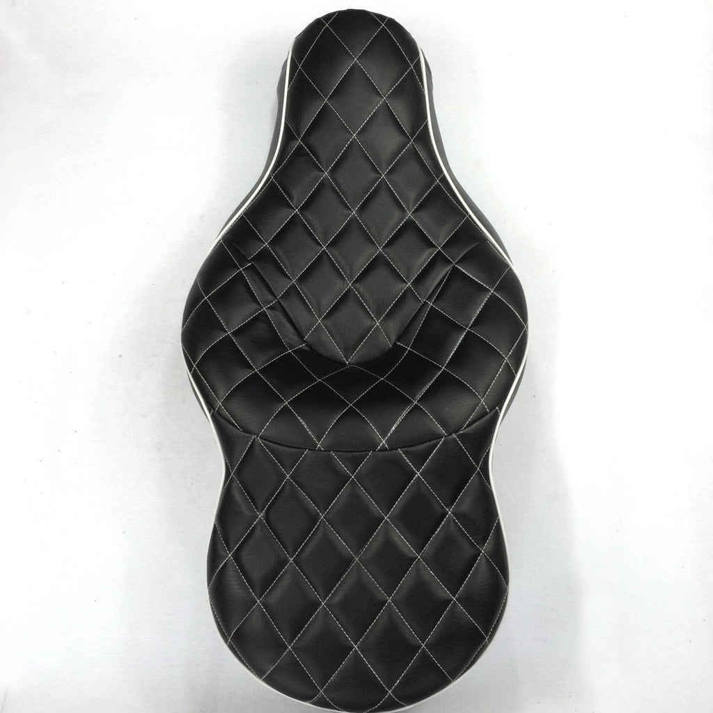 2-up Diamond Stitch Leather Seat for Harley XL883N XL883L XL883X (2005–2013)