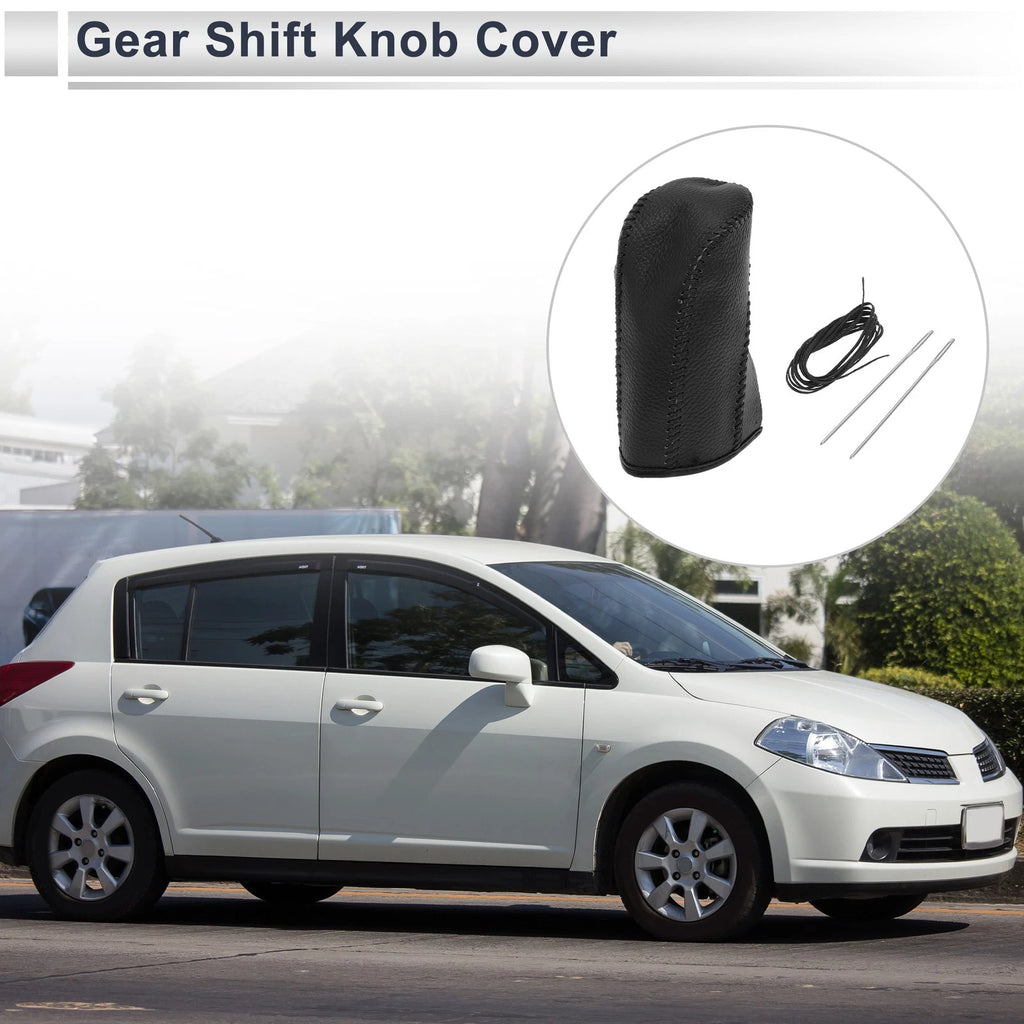 1 Pc Gear Shift Knob Cover for Nissan Tiida (2004–2012) Pebbled Black