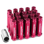 20 PCS Open End M12x1.5 90mm Tall Pink Aluminum Lug Nuts + Adapter