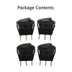 Set of 4 LED Dot Round Rocker Toggle Switches for Car Boat (DC 12V 16A)