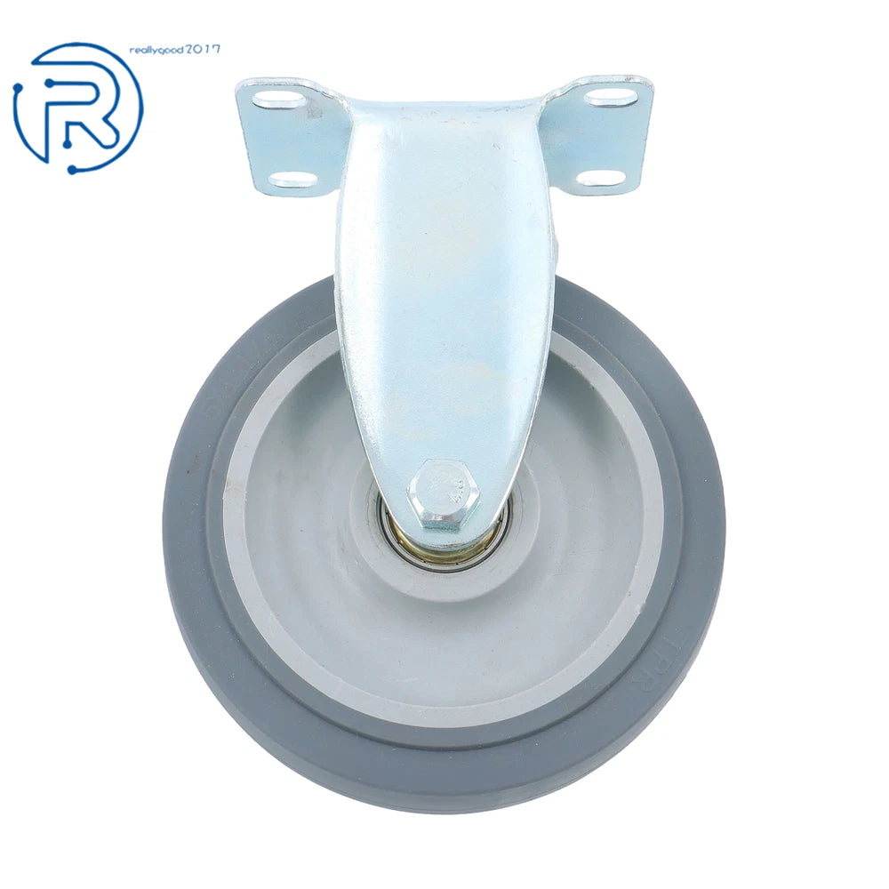 Set of 8 Grey Rubber 5-Inch Casters for Various Applications