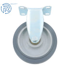 Set of 8 Grey Rubber 5-Inch Casters for Various Applications