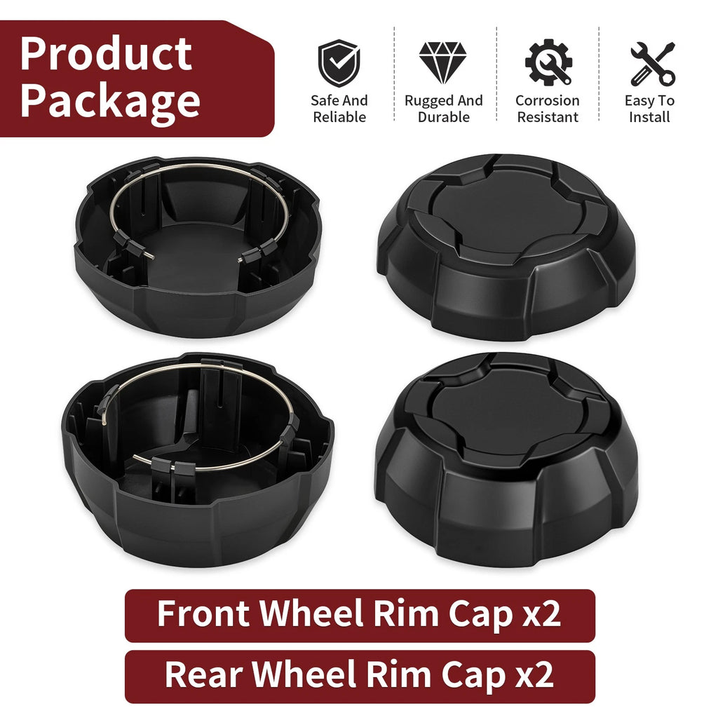 Set of 4 Matte Rim Caps for Polaris Ranger Crew SP 570 (2022–2025)