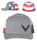 Licensed Snap Back Hat Cap with American Flag Backing for Chevrolet Corvette C8 (2020–2025)