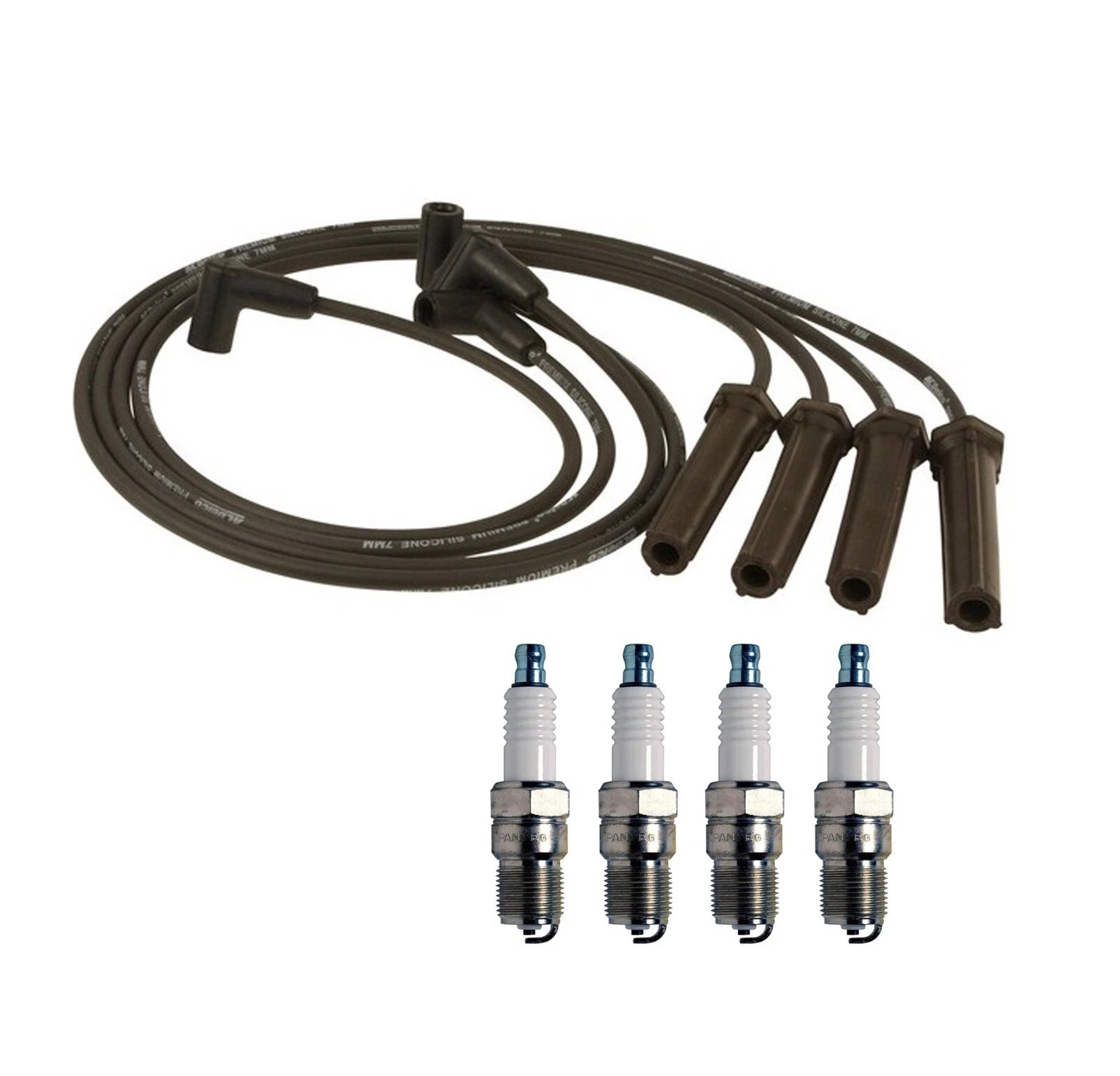 Denso 7mm Wire Set & 4 U-Groove Spark Plugs Kit for Buick Chevy 2.2 L4