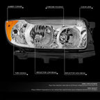 Passenger Side Headlight for Subaru Forester (2006–2008) Chrome Amber