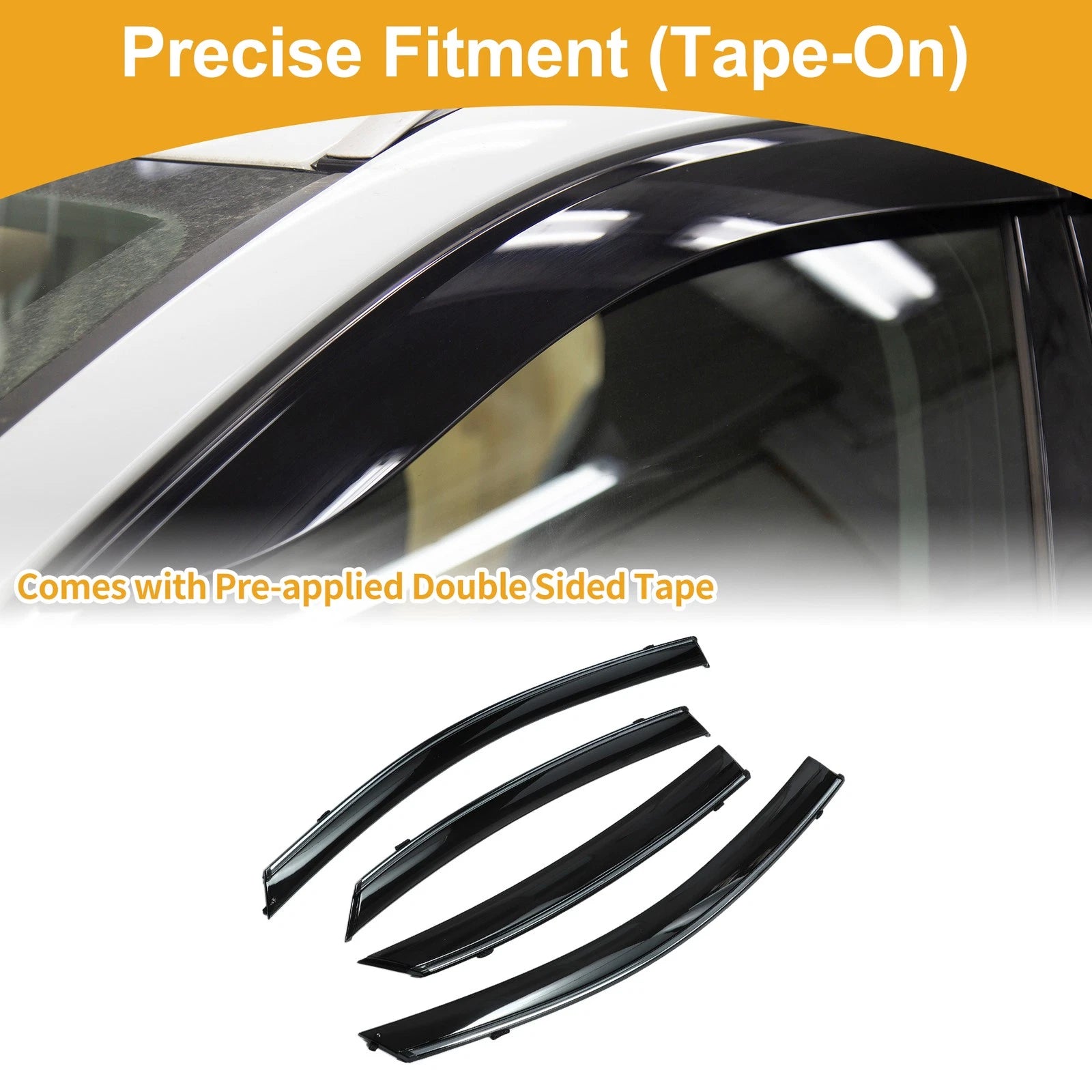 Set of 4 Window Deflectors for Hyundai Accent (2018–2023)