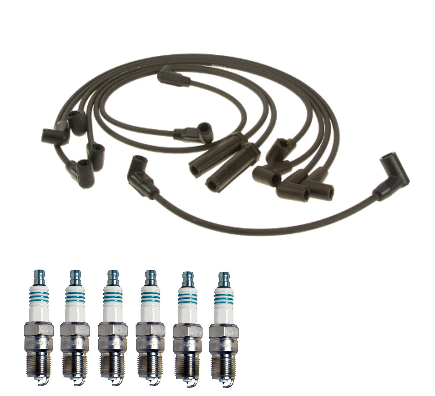 Denso 7mm Wire Set & 6 Iridium Power Spark Plugs Kit for Chevy 4.3 V6 (0.044)