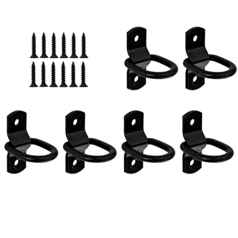 6X Heavy Duty Fixed D Rings for Trailer Truck RV Boat Cargo Tie Down