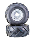 Set of 2 Lawn Mower Tires 18X9.5-8 6-Ply with 4x4" Silver Wheel (13070)