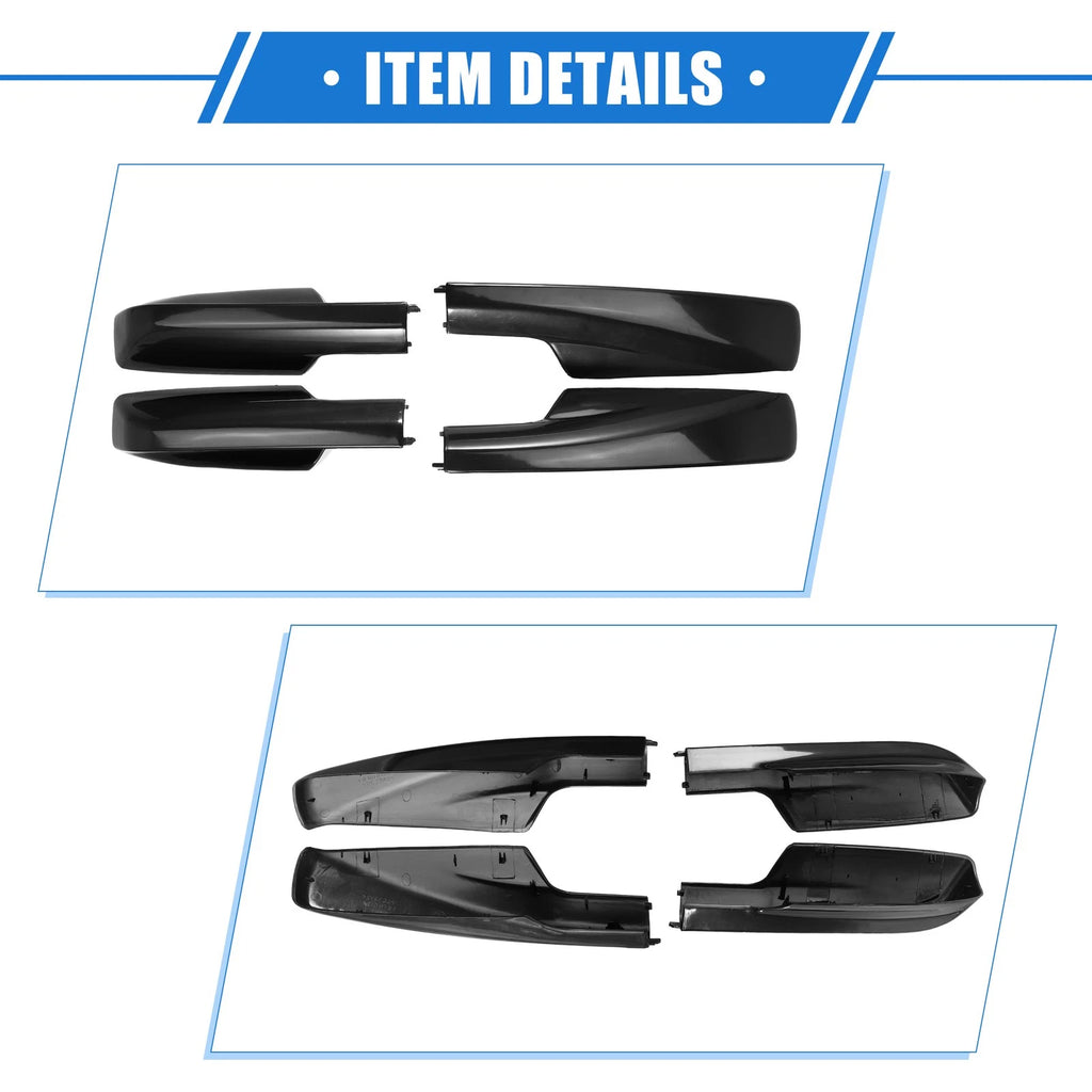 Set of 4 Roof Rack Side Rails End Covers for Toyota Highlander (2001–2007) Black