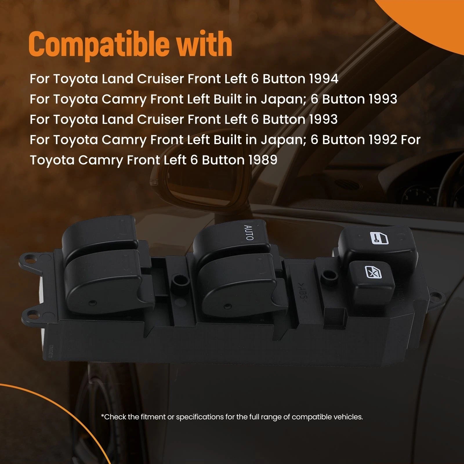 6 Button Power Window Switch for Toyota Camry Land Cruiser (1989–1994) SM1720
