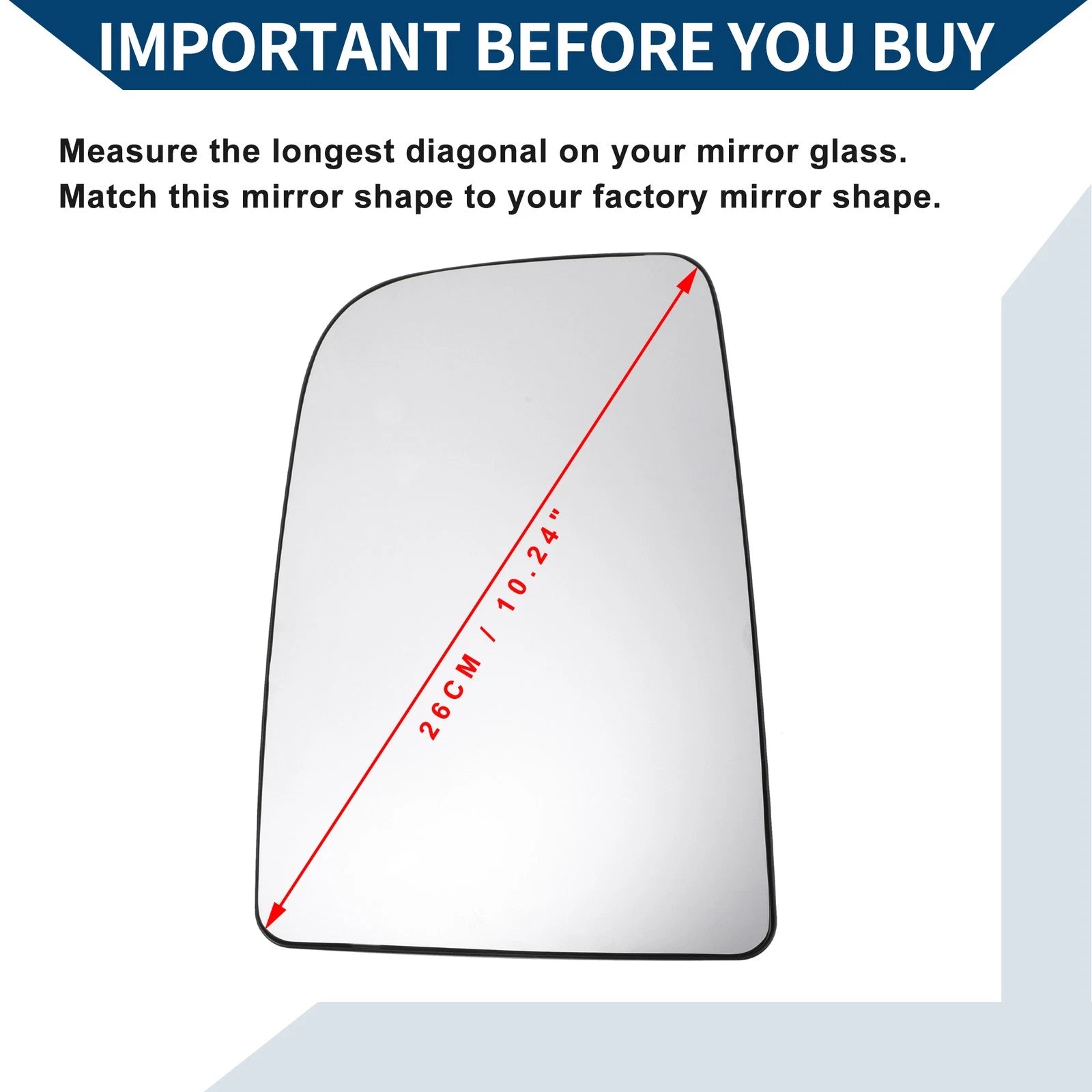 Left Upper Side Mirror Glass Replacement for VW Crafter (2010–2016)