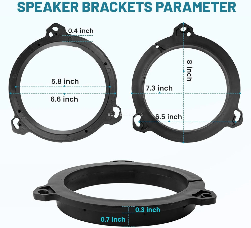 6.5" Door Speaker Adapter Bracket Ring with Harness for Nissan Sentra (2004–2018)