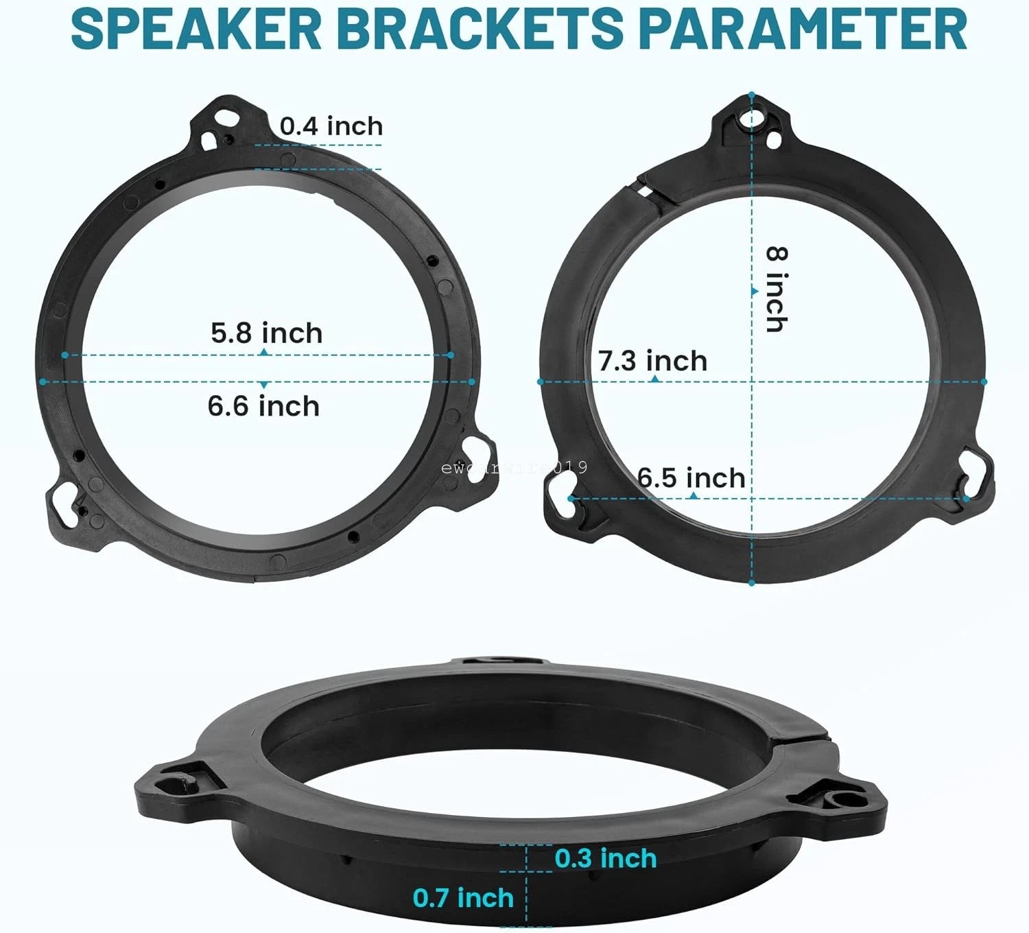 6.5" Door Speaker Adapter Bracket Ring with Harness for Nissan Sentra (2004–2018)