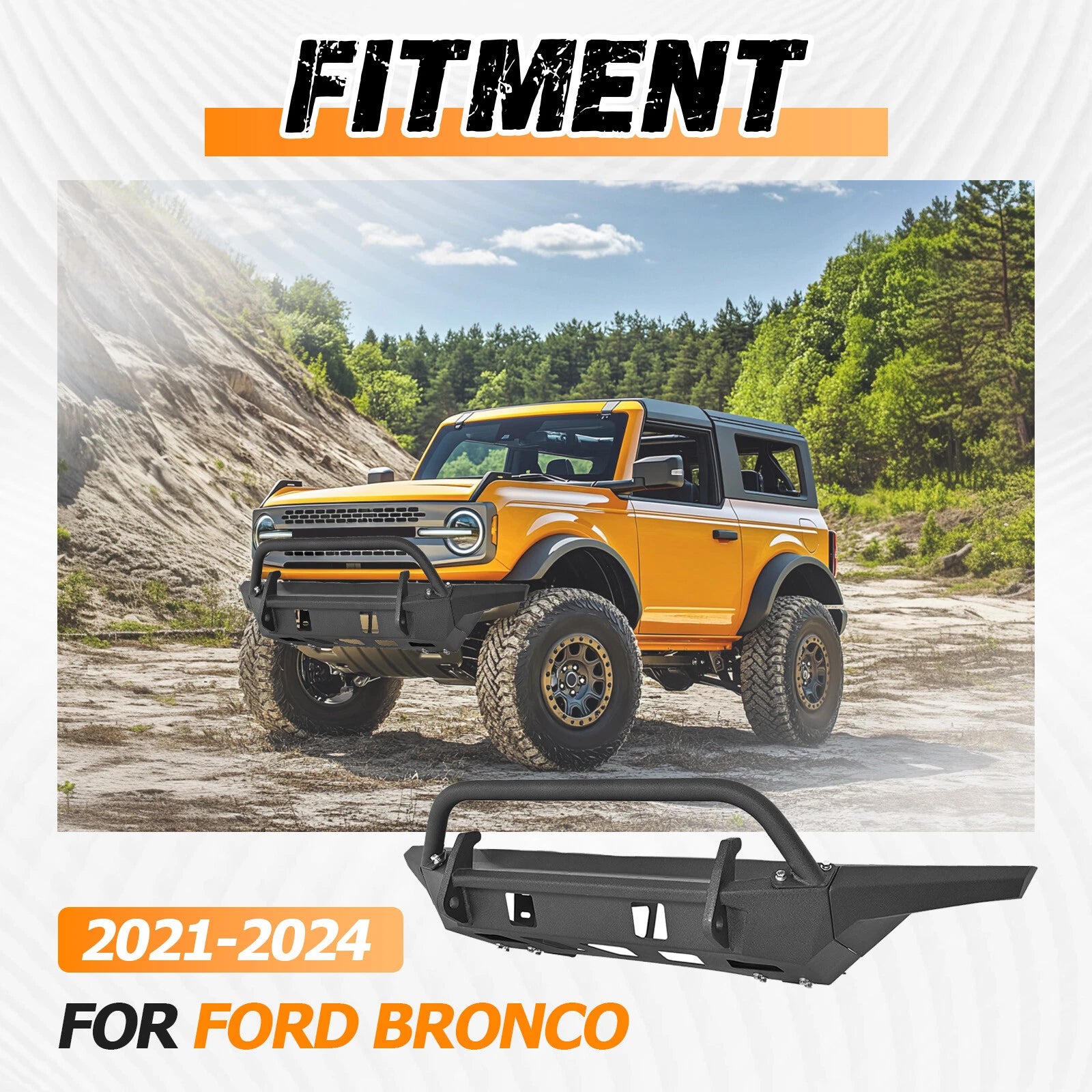 Off-Road Mid Width Front Bumper for Ford Bronco (2021–2024)