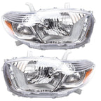 Halogen Headlights for Toyota Highlander (2008–2010) Clear Lens Chrome