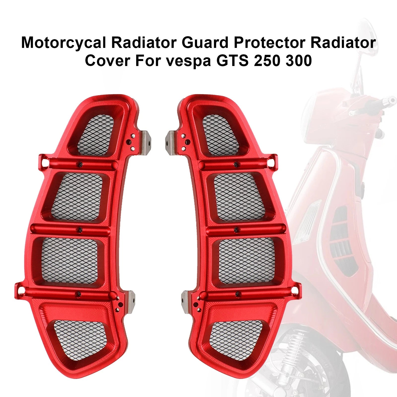 Radiator Guard Protector for Vespa GTS 250 300 (2008–2020) Red