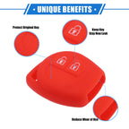2X Key Fob Case Cover for Suzuki (2 Button) - Silicone Red
