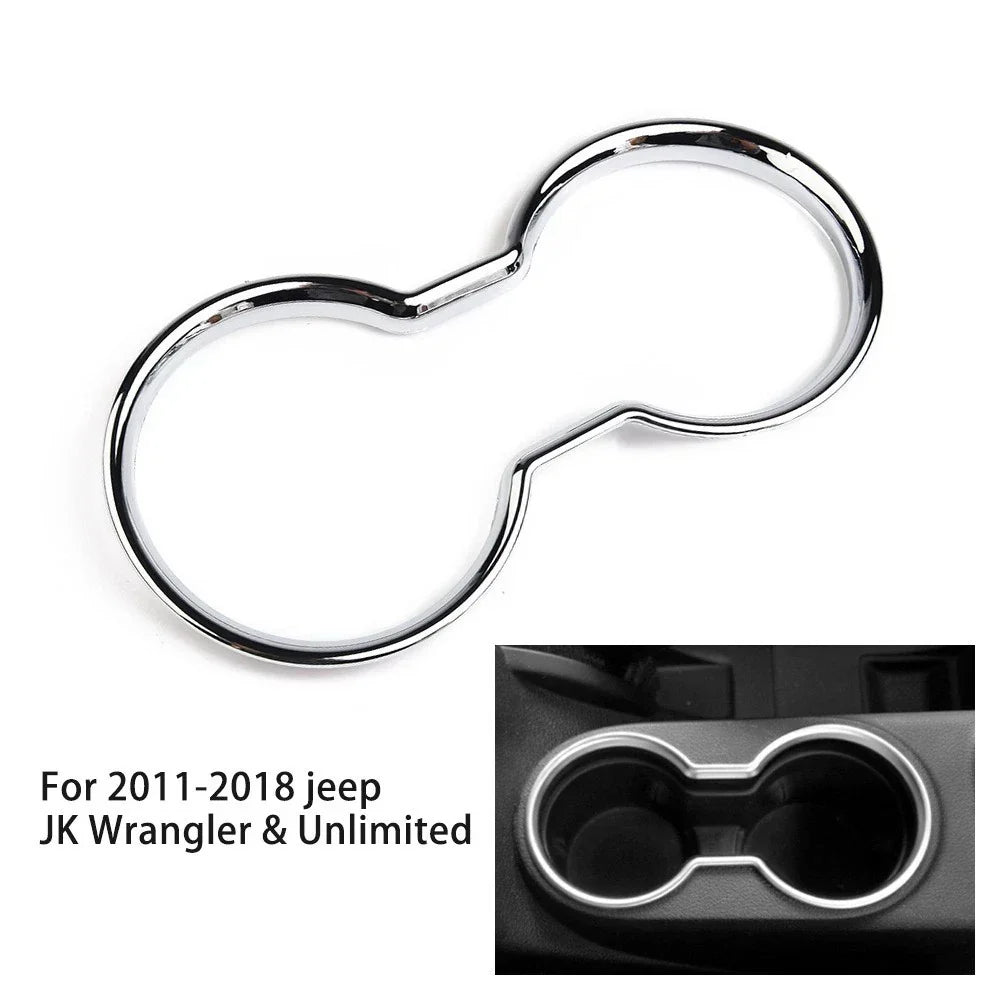Replacement Cup Holder Trim Silver Water ABS Center Chrome Cover (2011���2018)