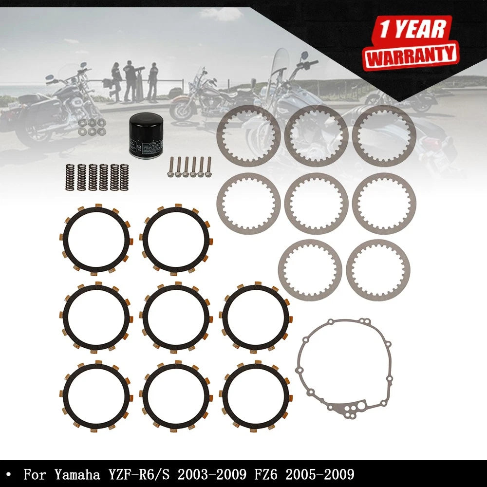 Clutch Friction Plates Kit for Yamaha YZF-R6/S (2003–2009)