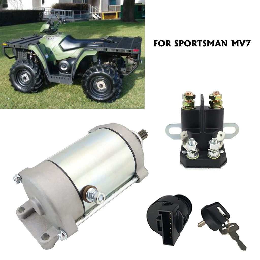 Starter Motor for Polaris Sportsman MV7 (2005) with Relay & Ignition Key Switch