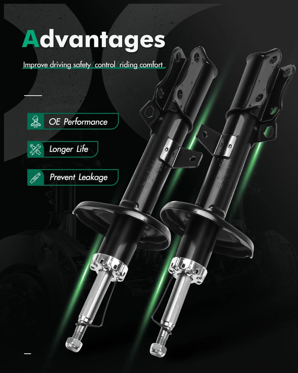 Rear Pair Shocks Struts for Lexus ES250 Toyota Camry