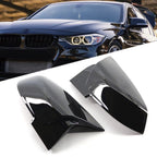 2X Gloss Black Rearview Mirror Cover Caps for BMW 1 2 3 4 Series X1 M2 I3 I3S