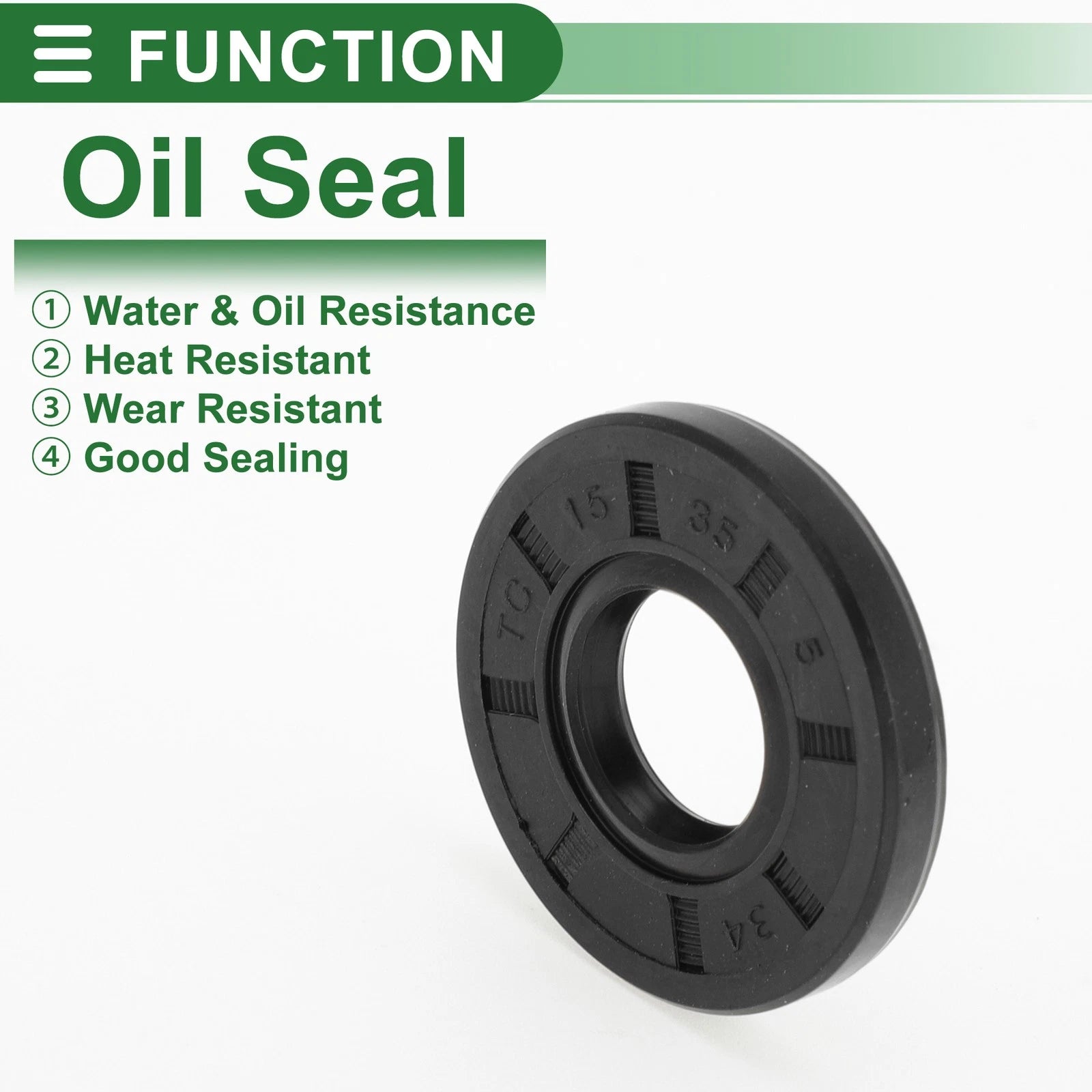 Set of 5 Oil Seal Rotary Shaft Seal NBR Rubber 15x35x5mm