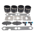 Set of 2 Exhaust Manifold Gaskets w/ Bellow for Mercruiser 4" GM 305 350 377