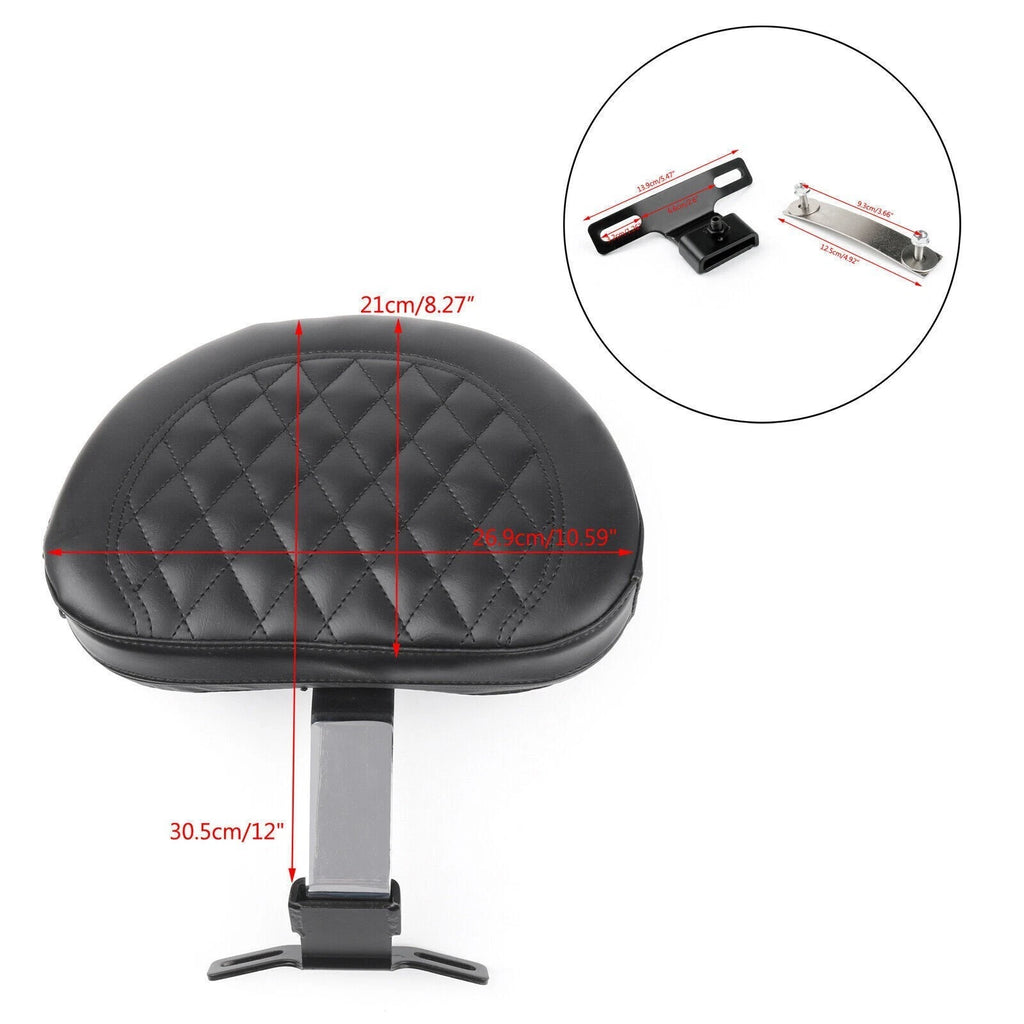 Driver Backrest Pad for Harley Fatboy FLSTF Heritage Softail (2007–2017) Chrome