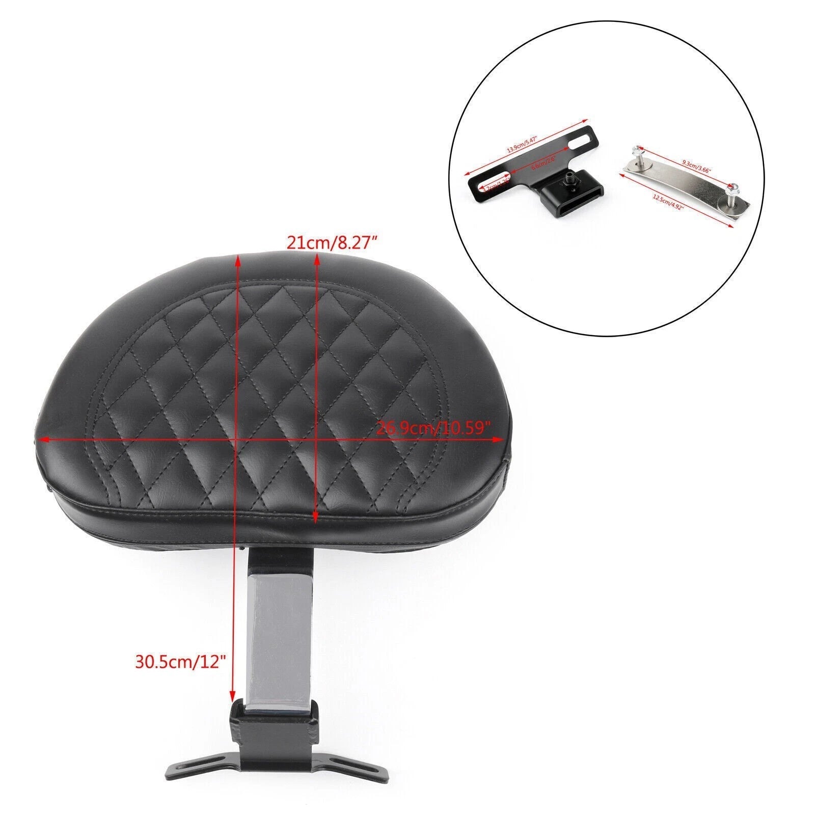 Driver Backrest Pad for Harley Fatboy FLSTF Heritage Softail (2007–2017) Chrome