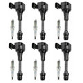 6X Ignition Coils + 6X Spark Plugs for Nissan Maxima (2002–2008) 22448-8J11C UF349