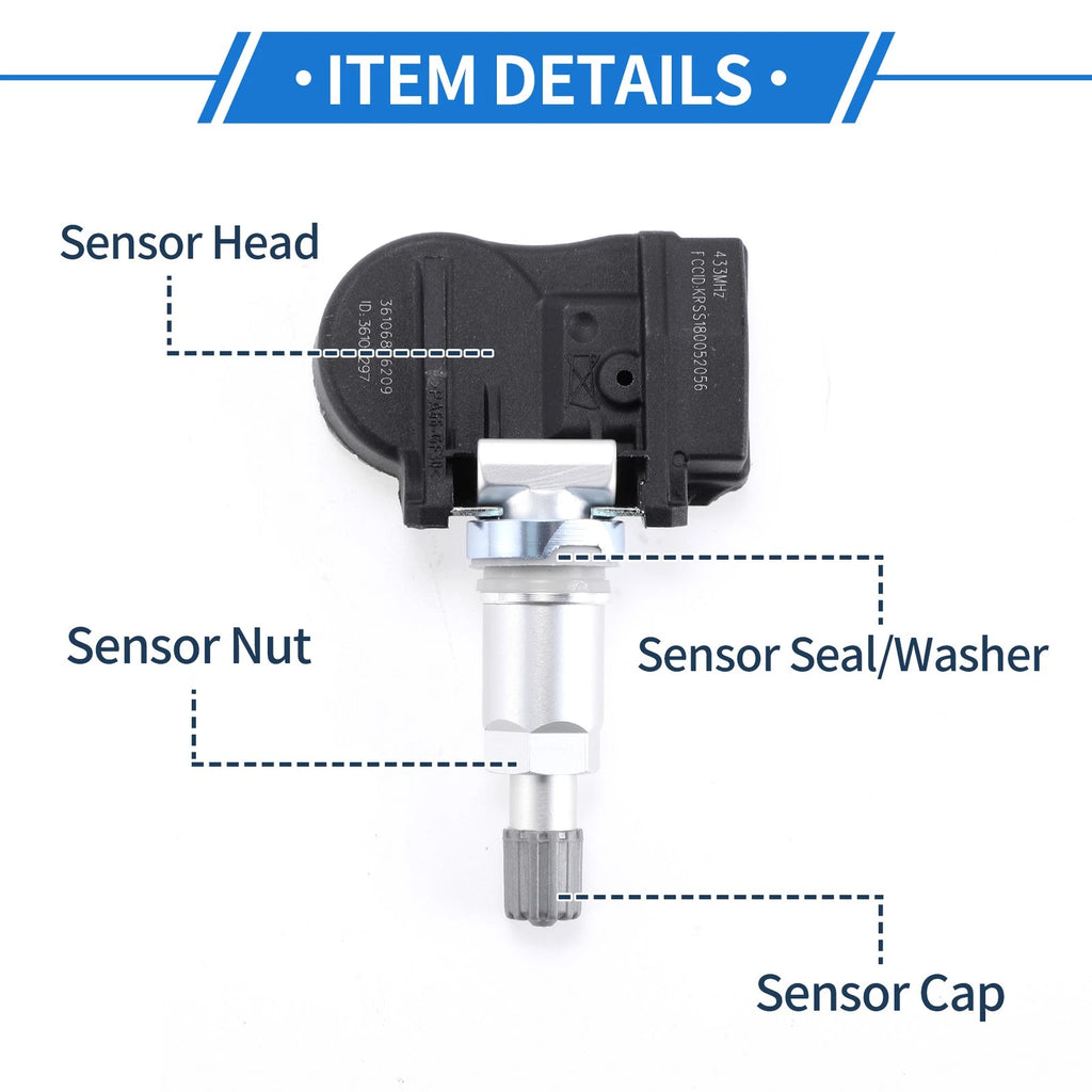 Tire Pressure Sensor 36106856209/6855539 for BMW 220i (2014–2021) 1 Pc 433MHz