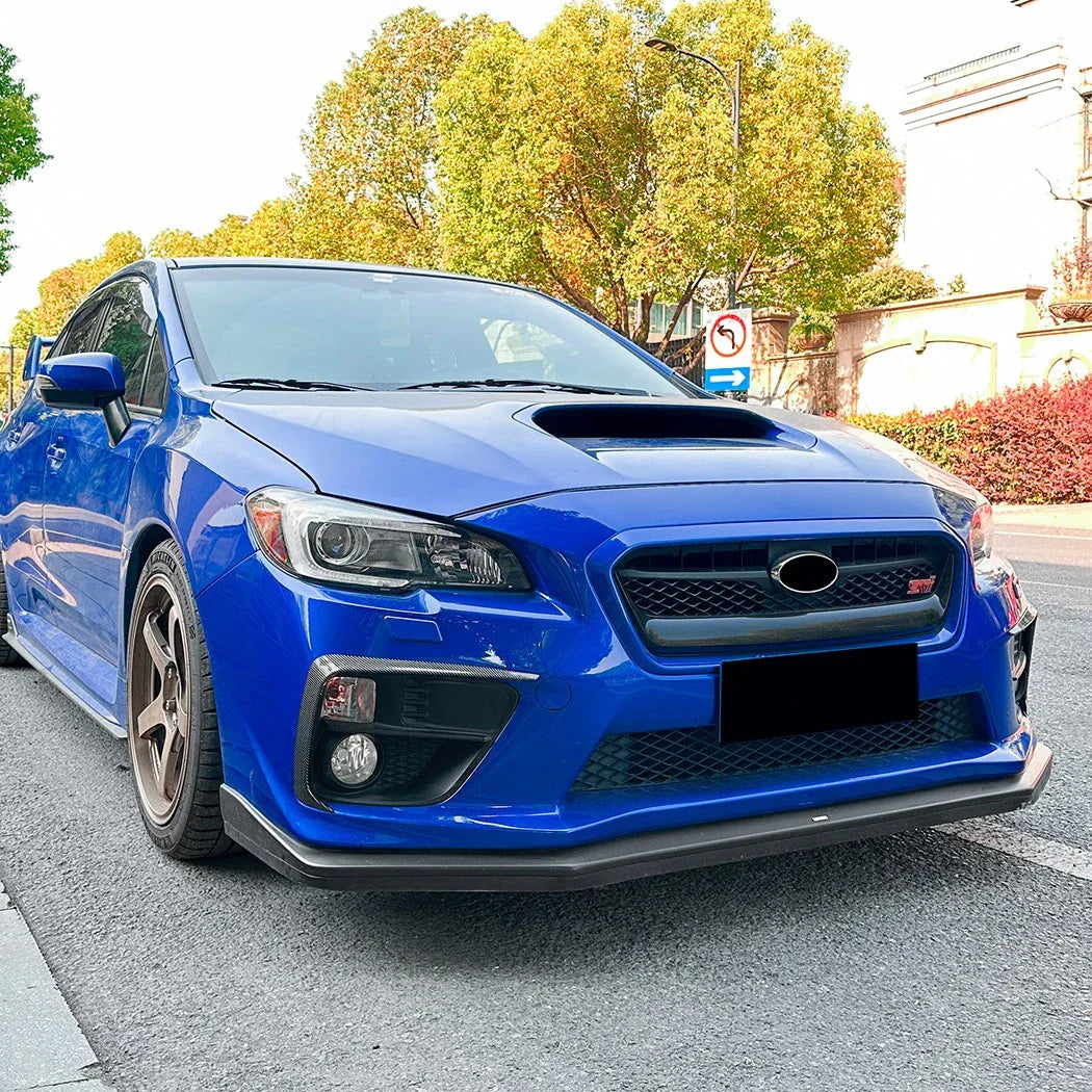 Carbon Look / Front Bumper Side Fin C Canards Splitter for Subaru WRX STI VA