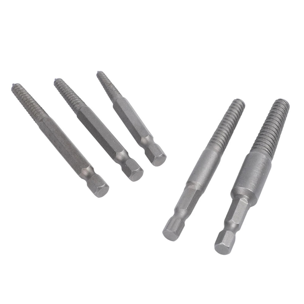 5 Pcs Hex Screw Extractors Drill Bit 1/4 Inch Broken Bolt Remover
