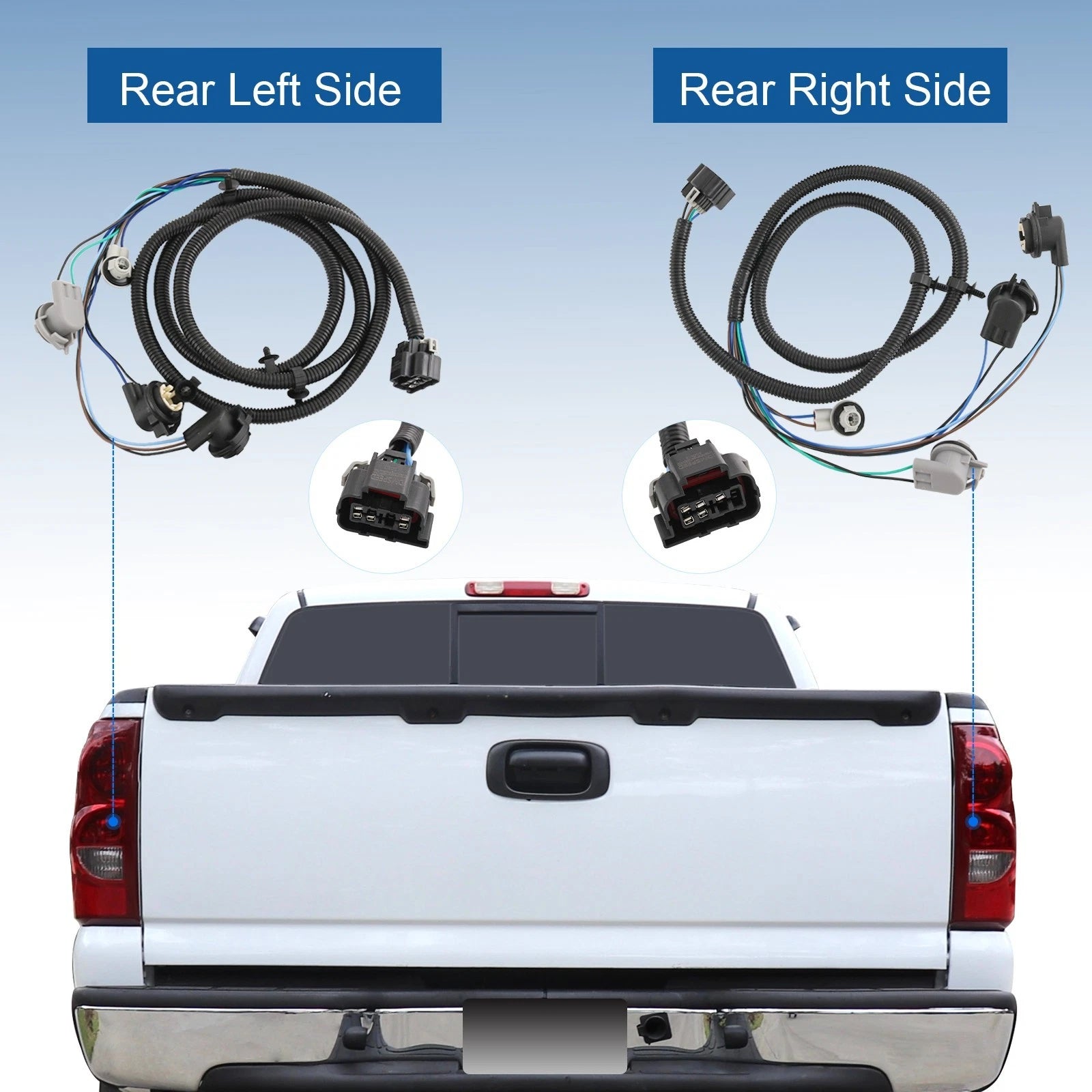 Tail Light Wiring Harness for GMC Sierra, Chevy Silverado