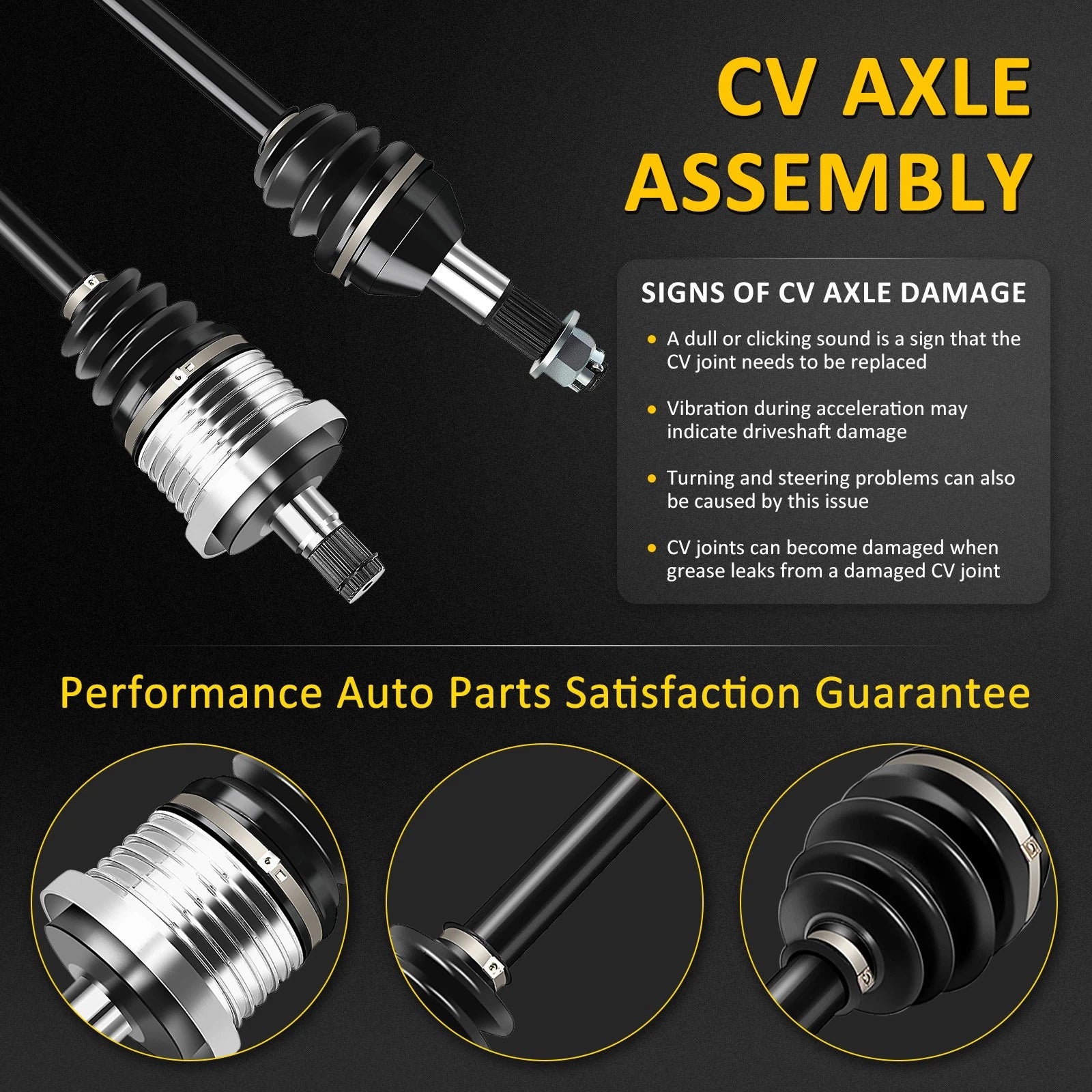 Set of 2 CV Axle Shafts for Can-Am Maverick 1000 1000R (2013–2015)