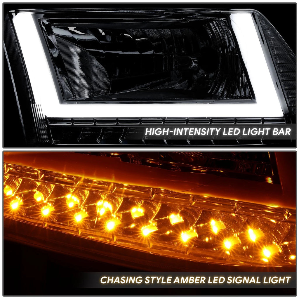 Smoked/Clear U-LED DRL Sequential Turn Signal Headlights for RAM 1500 (2009–2014)