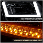 Smoked/Clear U-LED DRL Sequential Turn Signal Headlights for RAM 1500 (2009–2014)