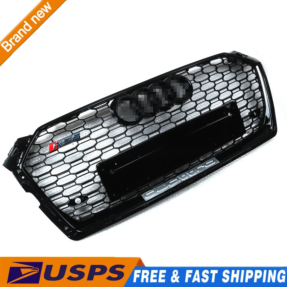 Front Bumper Grille Honeycomb for Audi A5 S5 B9 (2017–2019) RS5 Style