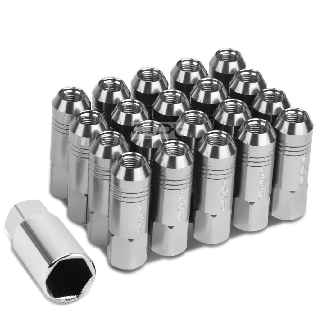 20 PCS Open End M12x1.25 60mm Tall Aluminum Lug Nuts for JDM Vehicles