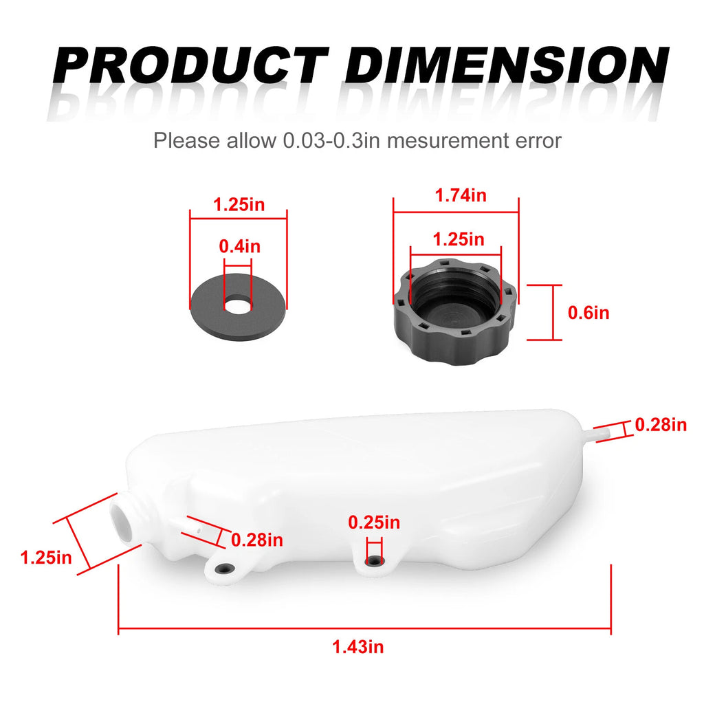 Coolant Reservoir Overflow Tank & Cap for Yamaha Rhino 450 660 (2004–2009)