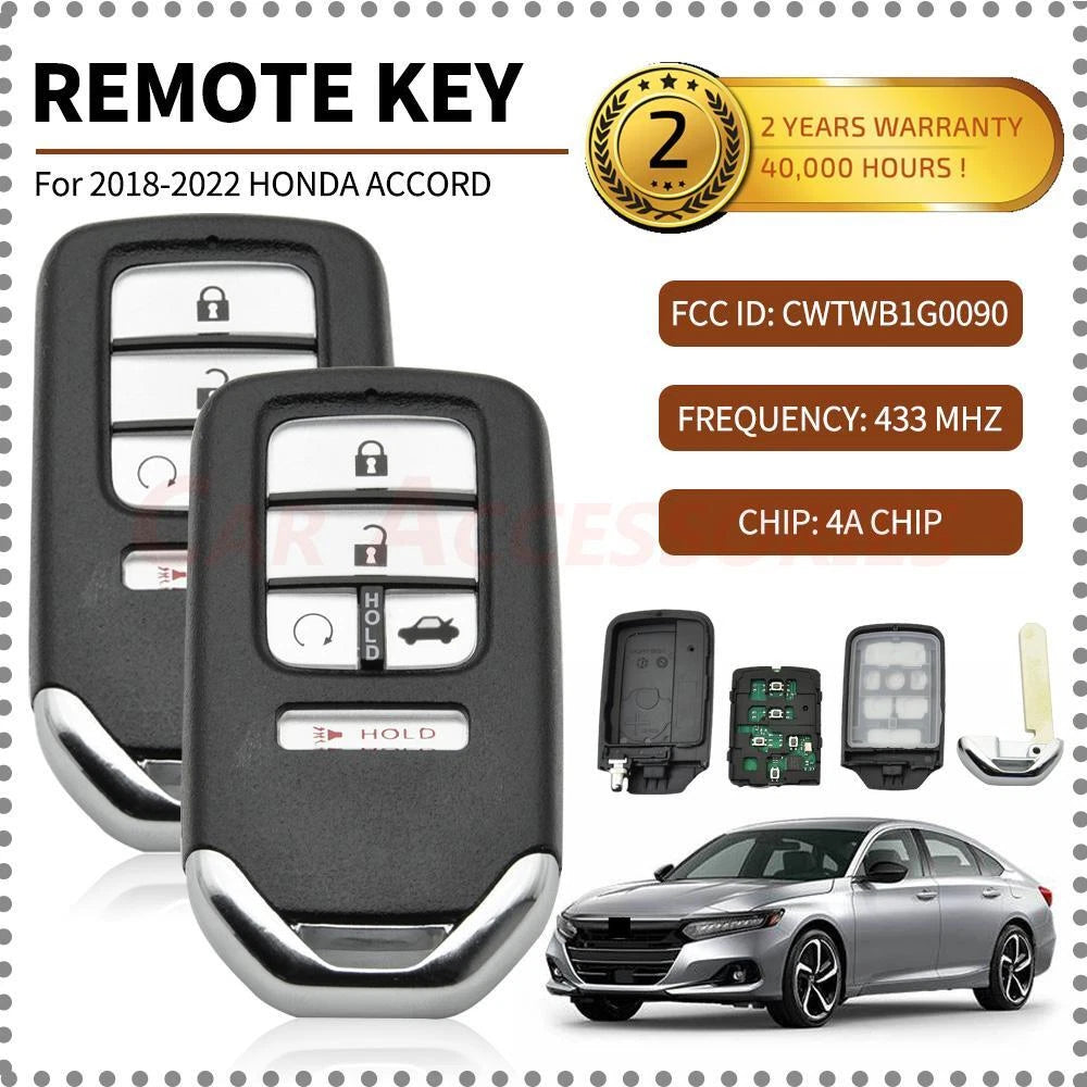 Smart Remote Key Fob for Honda Accord Civic (2018–2022) CWTWB1G0090