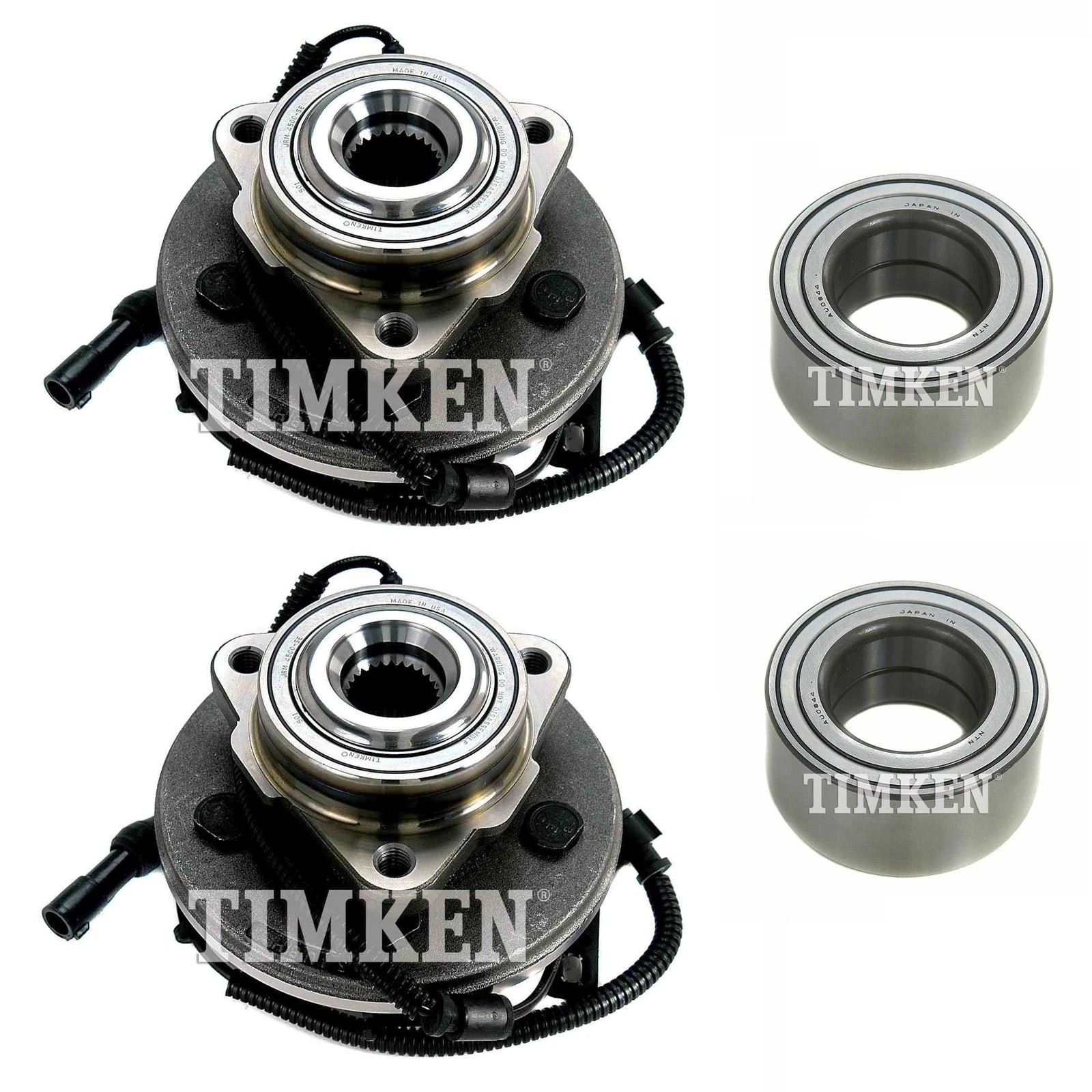 Front and Rear Wheel Bearings & Hubs Kit for Ford Explorer (2006–2010)
