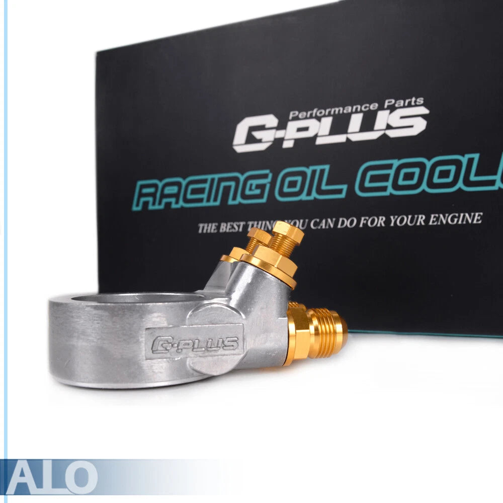 30 Row Aluminum Engine Oil Cooler with Thermostat Adapter Kit and Fan
